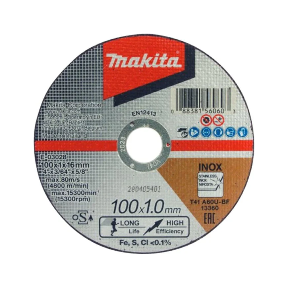 Makita E-03028 Cut Off Wheel Inox Stainless Steel 4 Makita E-03028 Cut Off Wheel Inox Stainless Steel 4